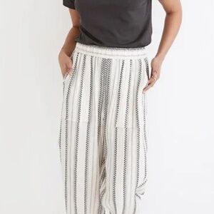 Madewell Lightspun Pull On Balloon Pants Womens XS Cream Gray Gauzy Boho ND648